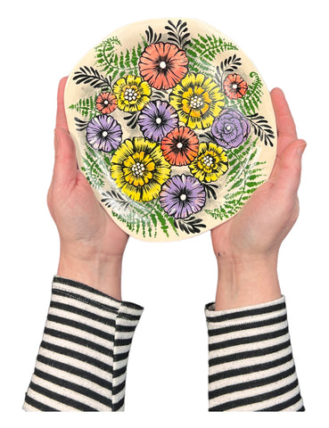 colorful little flowers plate