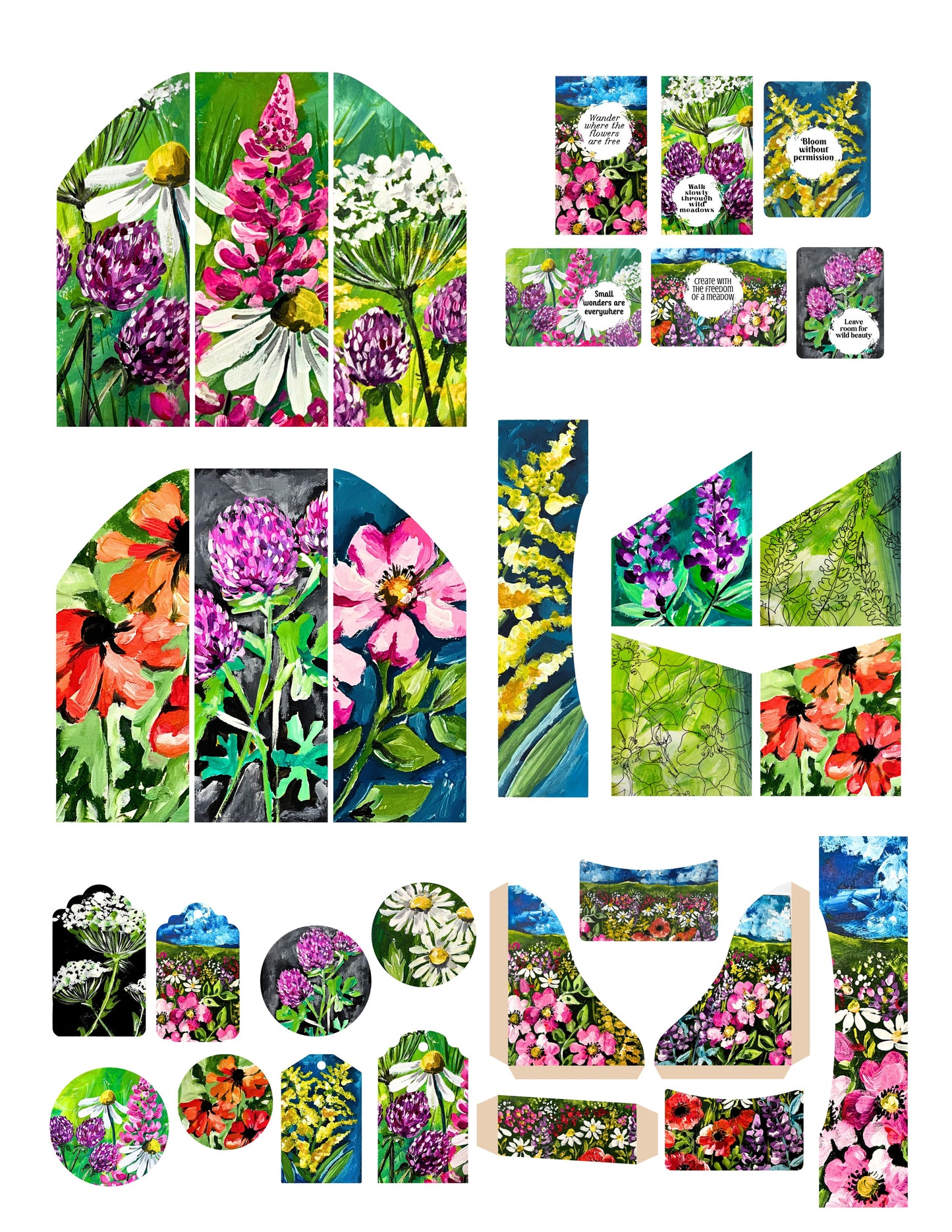 Field of Blooms Printable Trifold Folio Kit