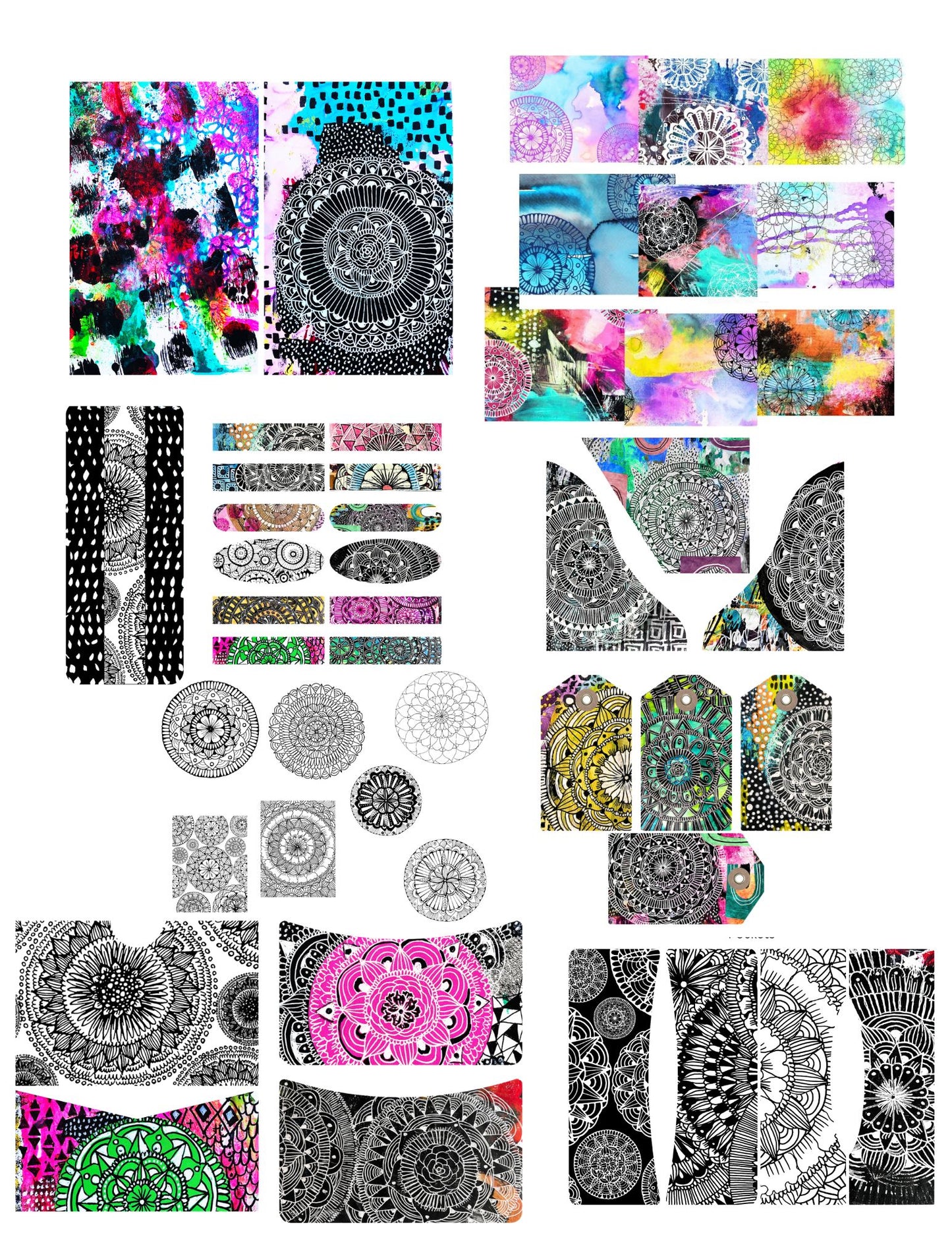 Mandala Art Journal Printable Kit