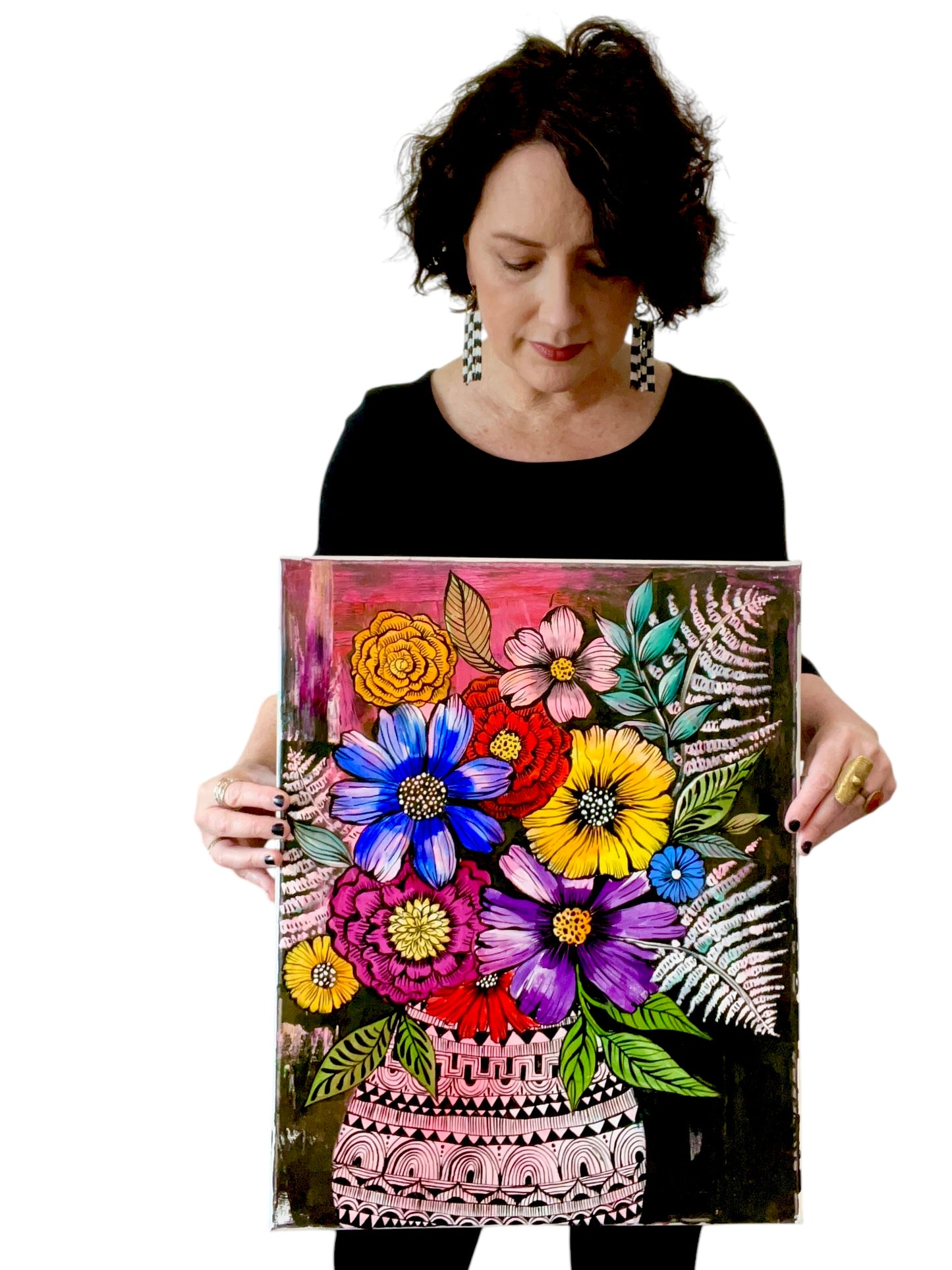 messy bouquet original painting