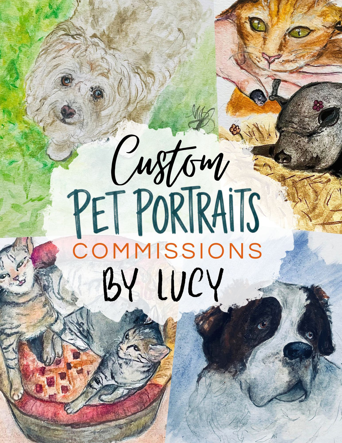 custom pet portrait by lucy
