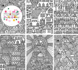 neighborhood and cities 5 coloring pages