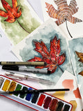 watercolor fall leaves
