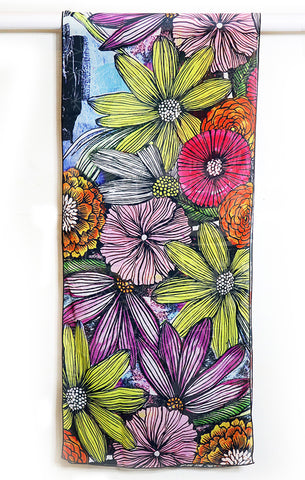 messy flowers scarf
