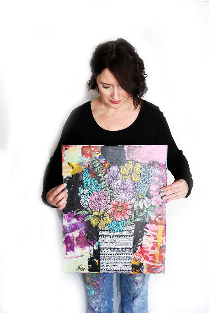 messy bouquet original painting 4
