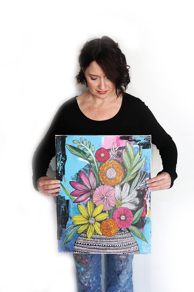 messy bouquet original painting 1