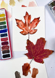 watercolor fall leaves