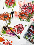 watercolor poppies