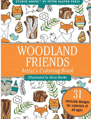 woodland creatures portable coloring book