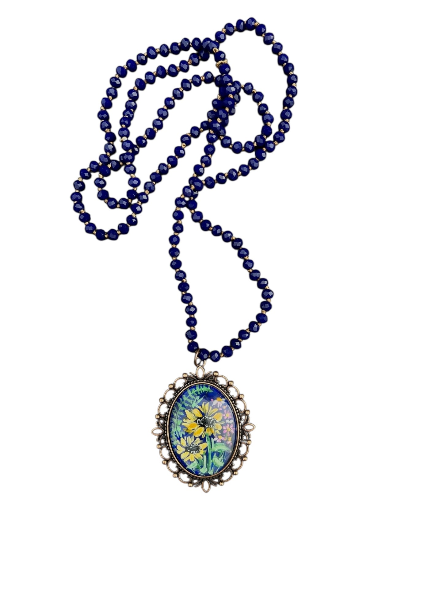 floral painted pendant 10