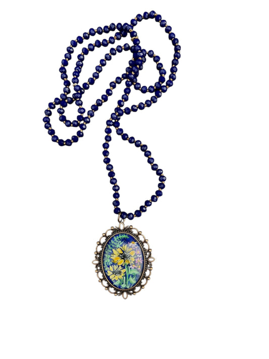 floral painted pendant 10