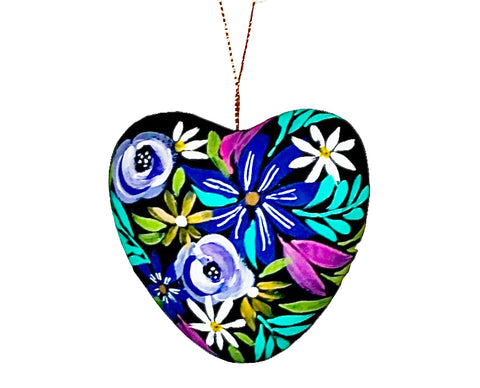 hand painted heart ornament 10