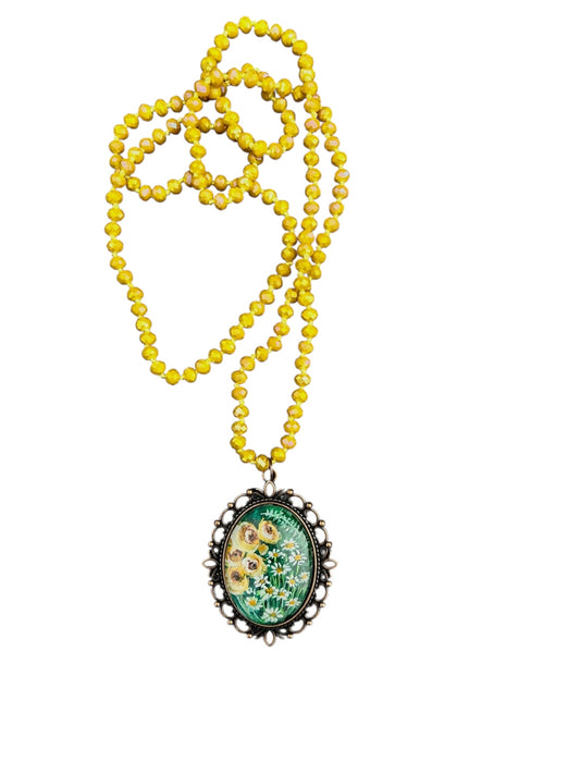 floral painted pendant 11