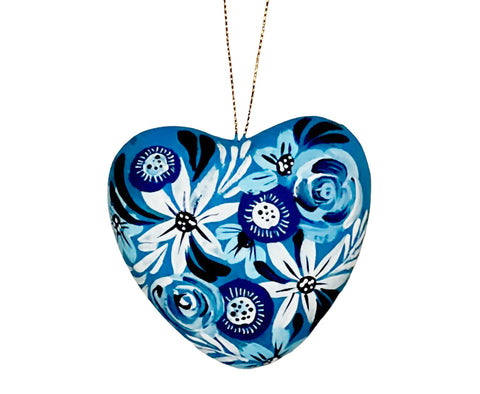 hand painted heart ornament 12