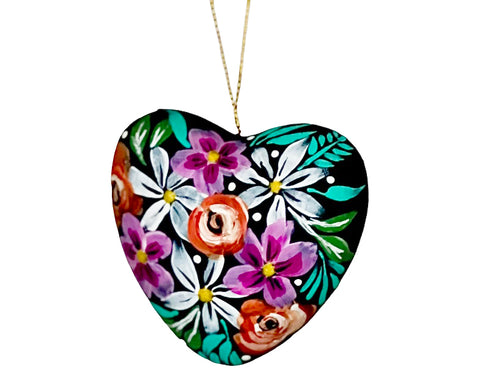 hand painted heart ornament 14