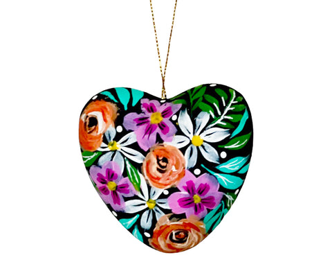 hand painted heart ornament 16