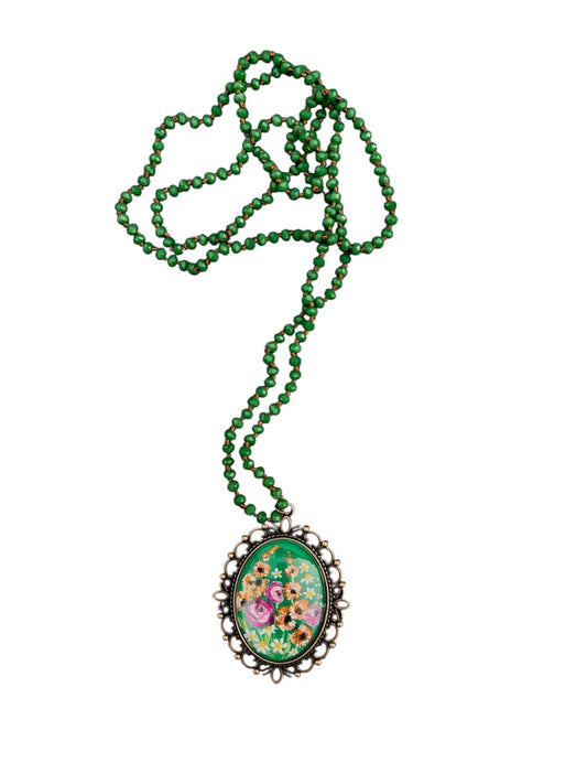 floral painted pendant 17