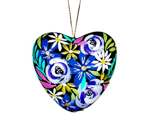 hand painted heart ornament 1