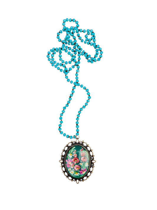 floral painted pendant 20