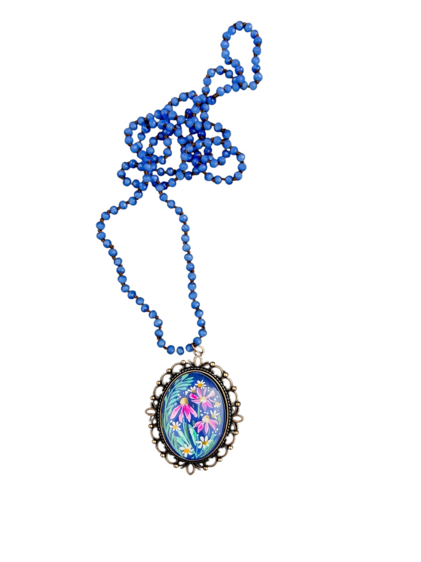 floral painted pendant 21