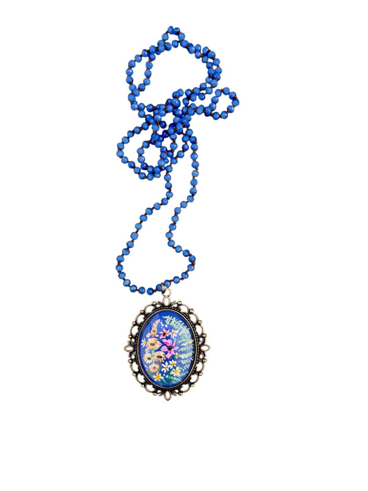 floral painted pendant 22