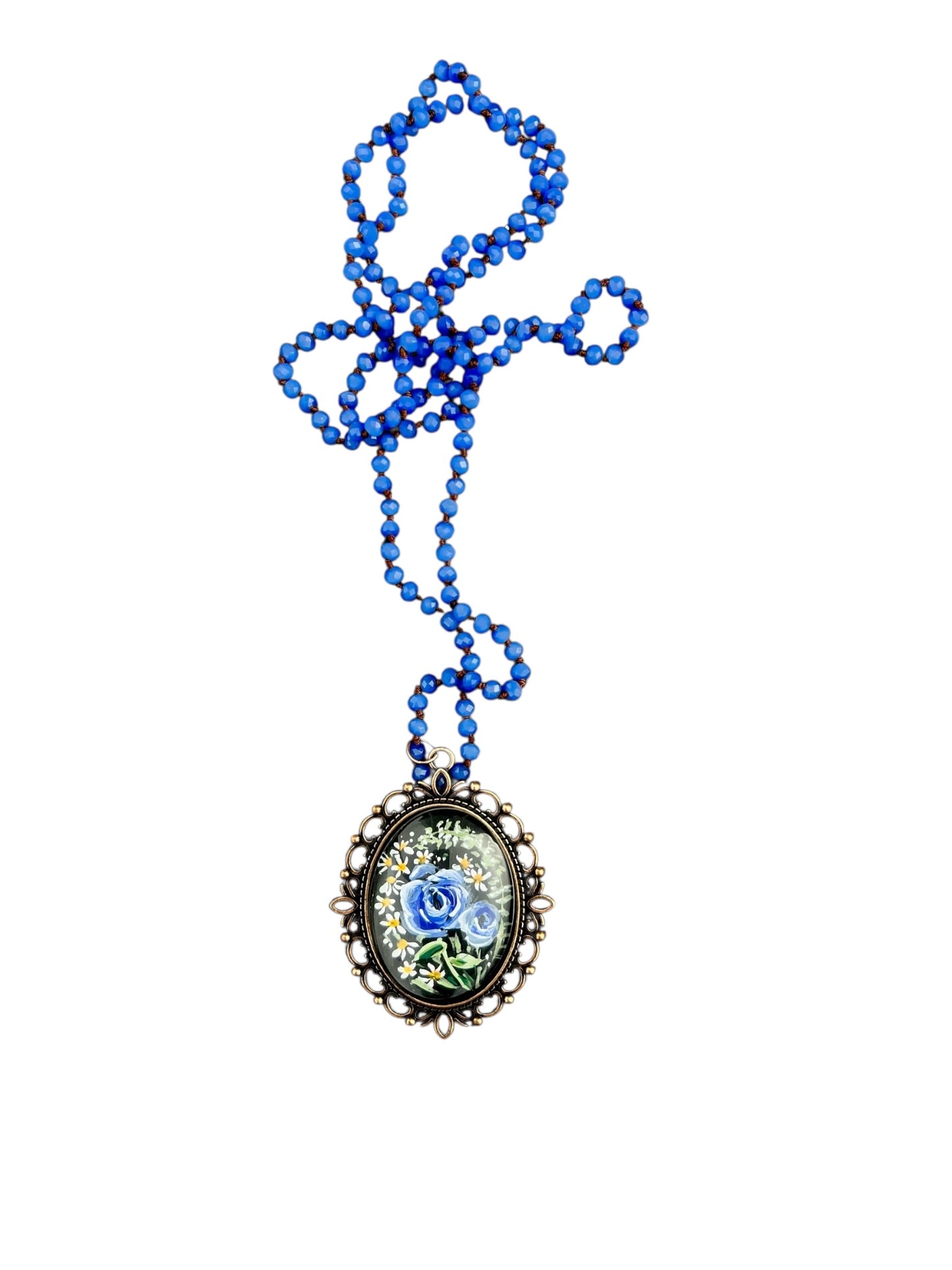 floral painted pendant 23