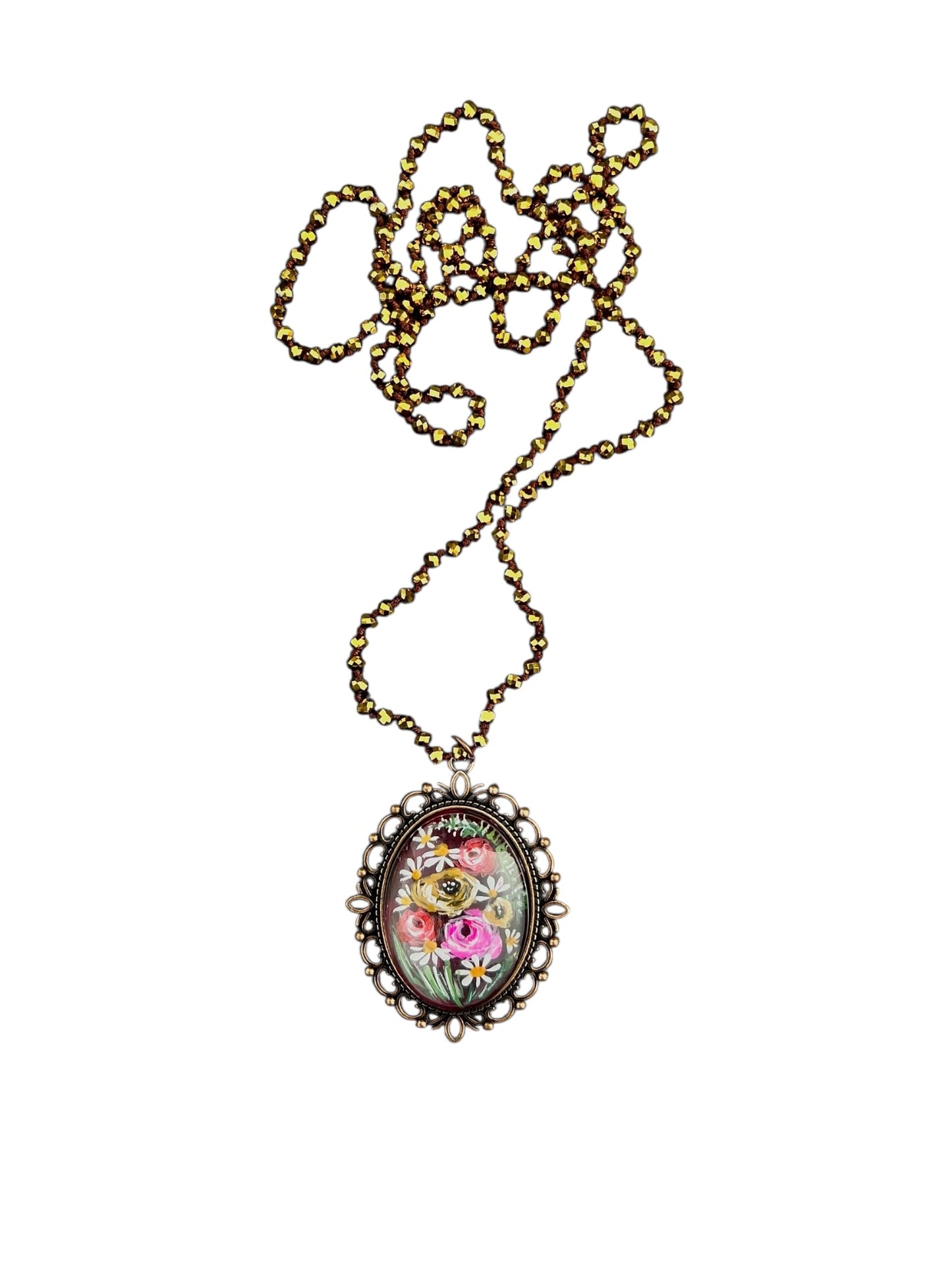 floral painted pendant 26