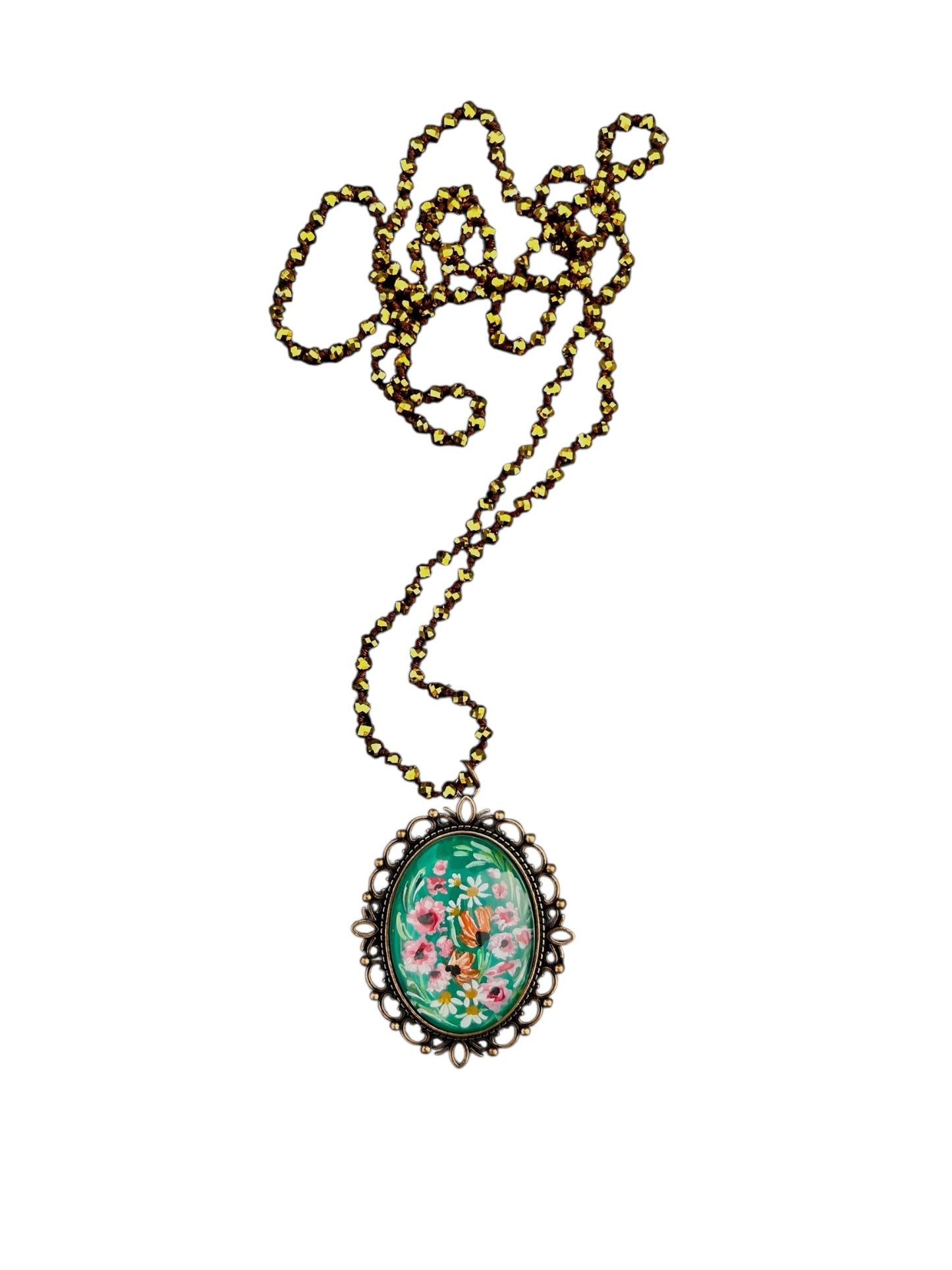 floral painted pendant 27