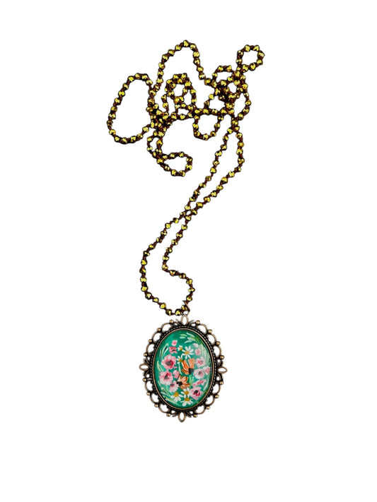 floral painted pendant 27