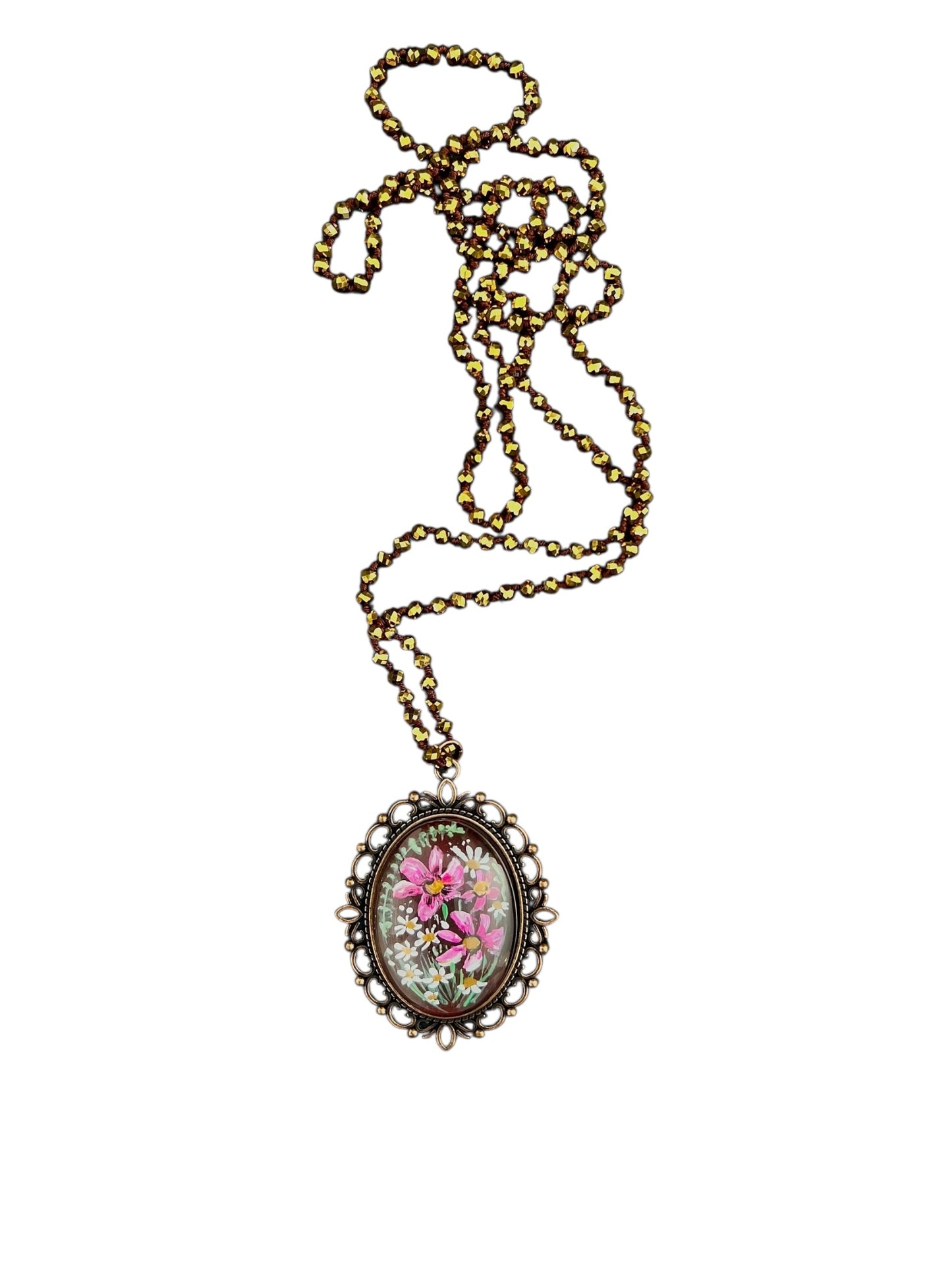 floral painted pendant 28