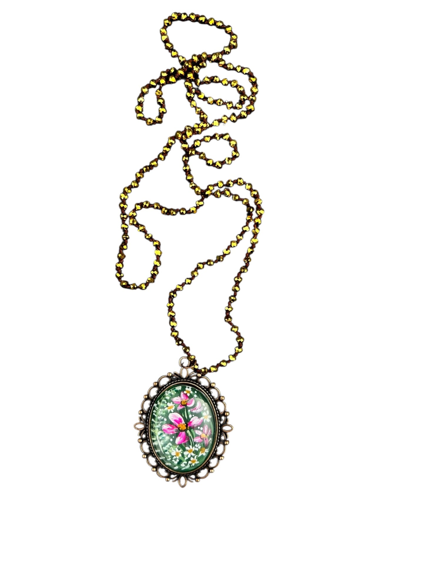 floral painted pendant 31