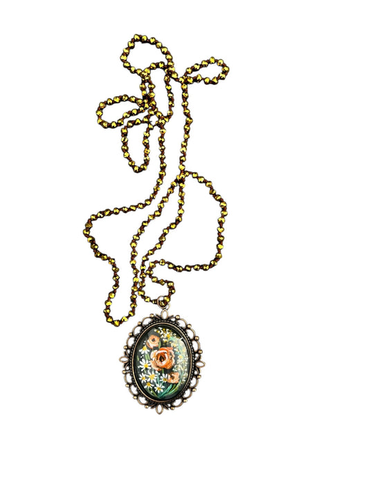 floral painted pendant 32