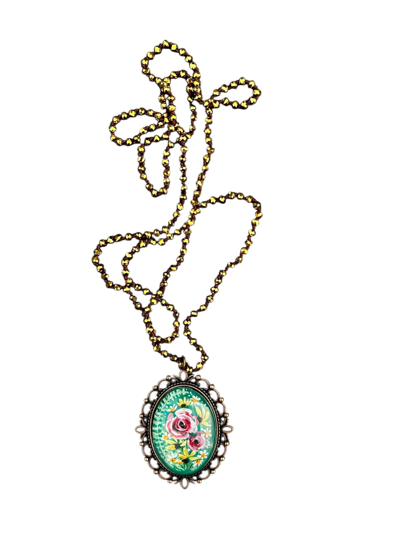 floral painted pendant 33