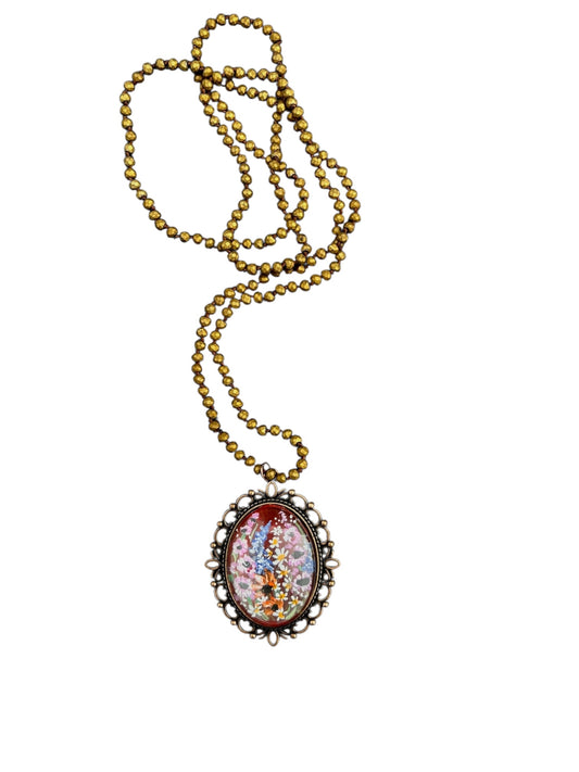 floral painted pendant 39