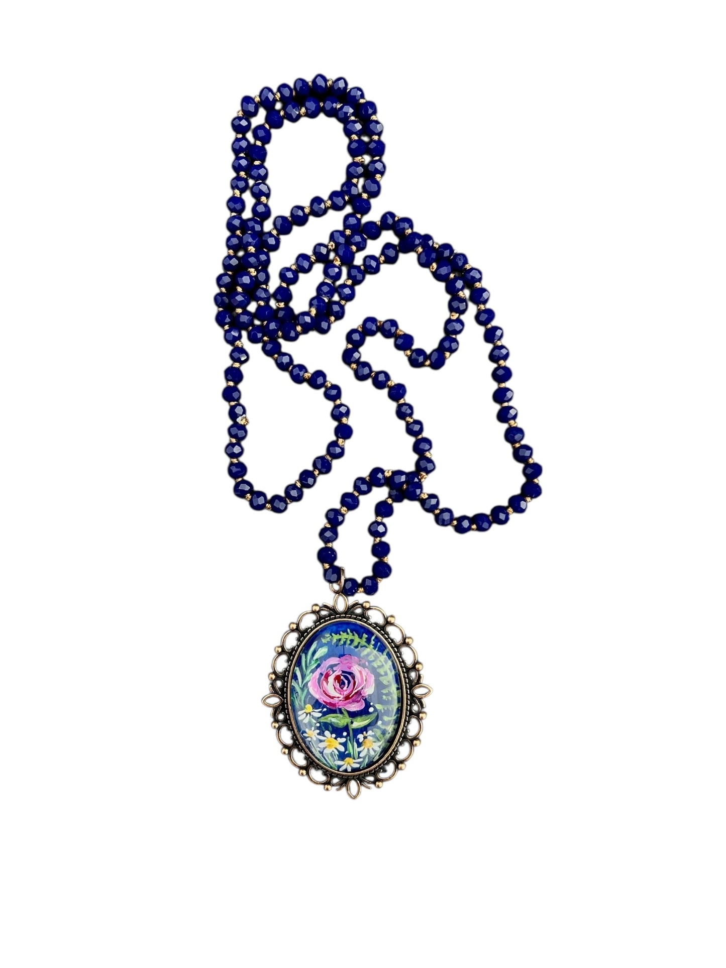 floral painted pendant 3