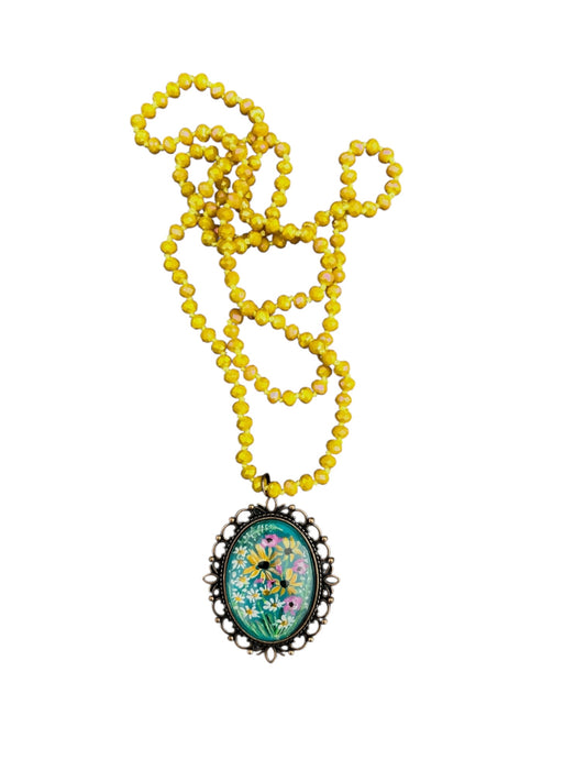 floral painted pendant 4