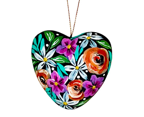 hand painted heart ornament 8