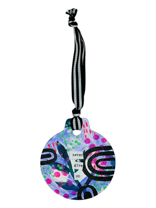 never give up ornament
