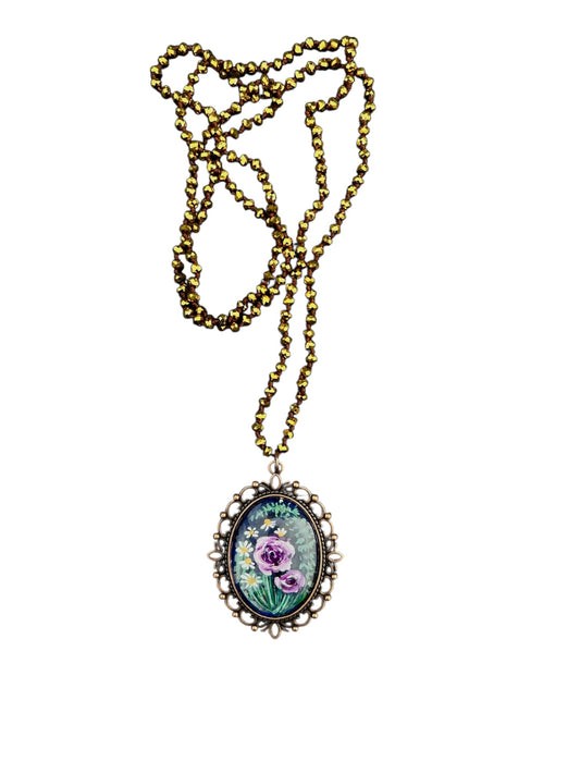 floral painted pendant 9