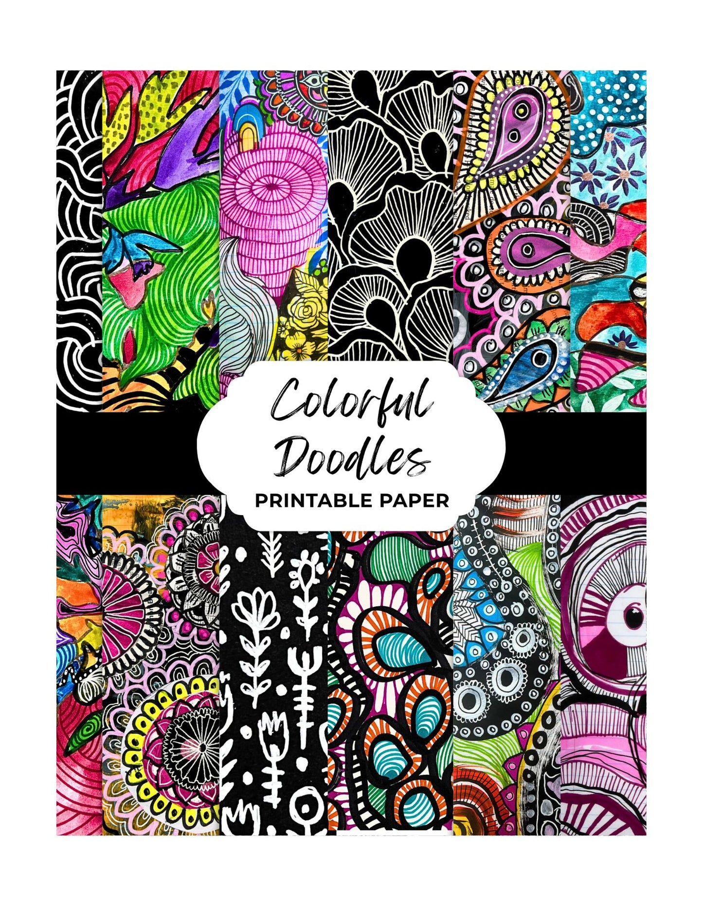 Colorful Doodles Printable Paper