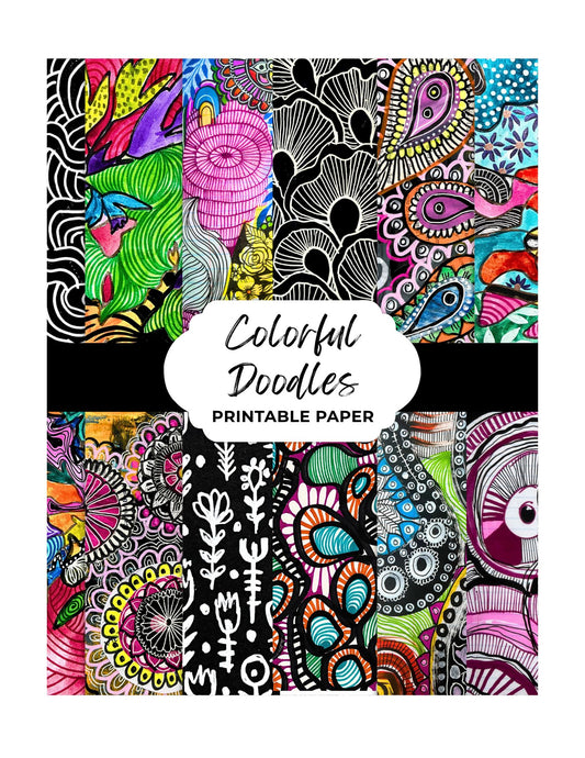 Colorful Doodles Printable Paper