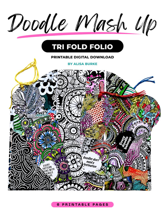 Doodle Mash Up Printable Trifold Folio Kit