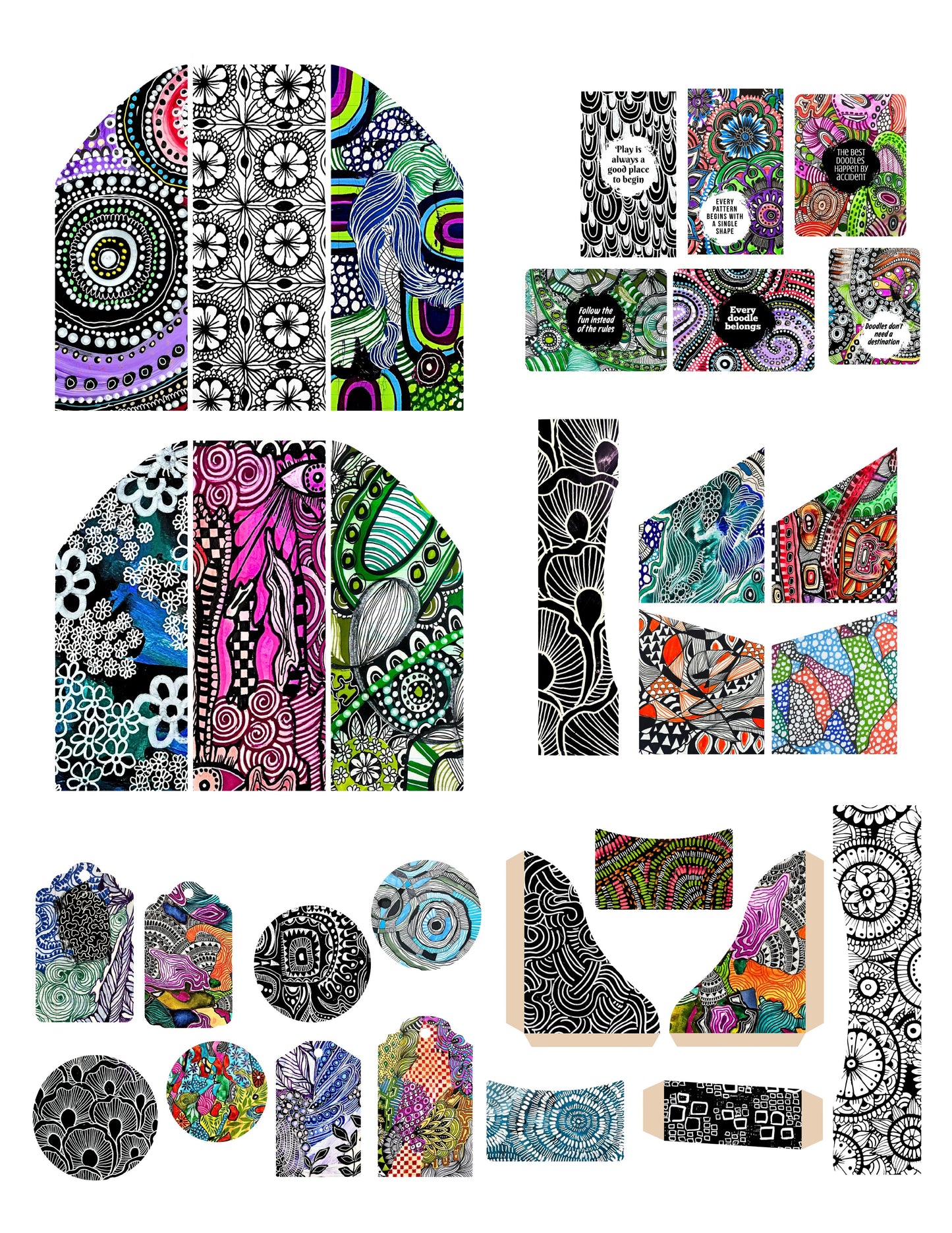 Doodle Mash Up Printable Trifold Folio Kit
