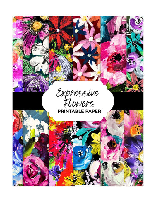 Expressive Flowers Printable Paper