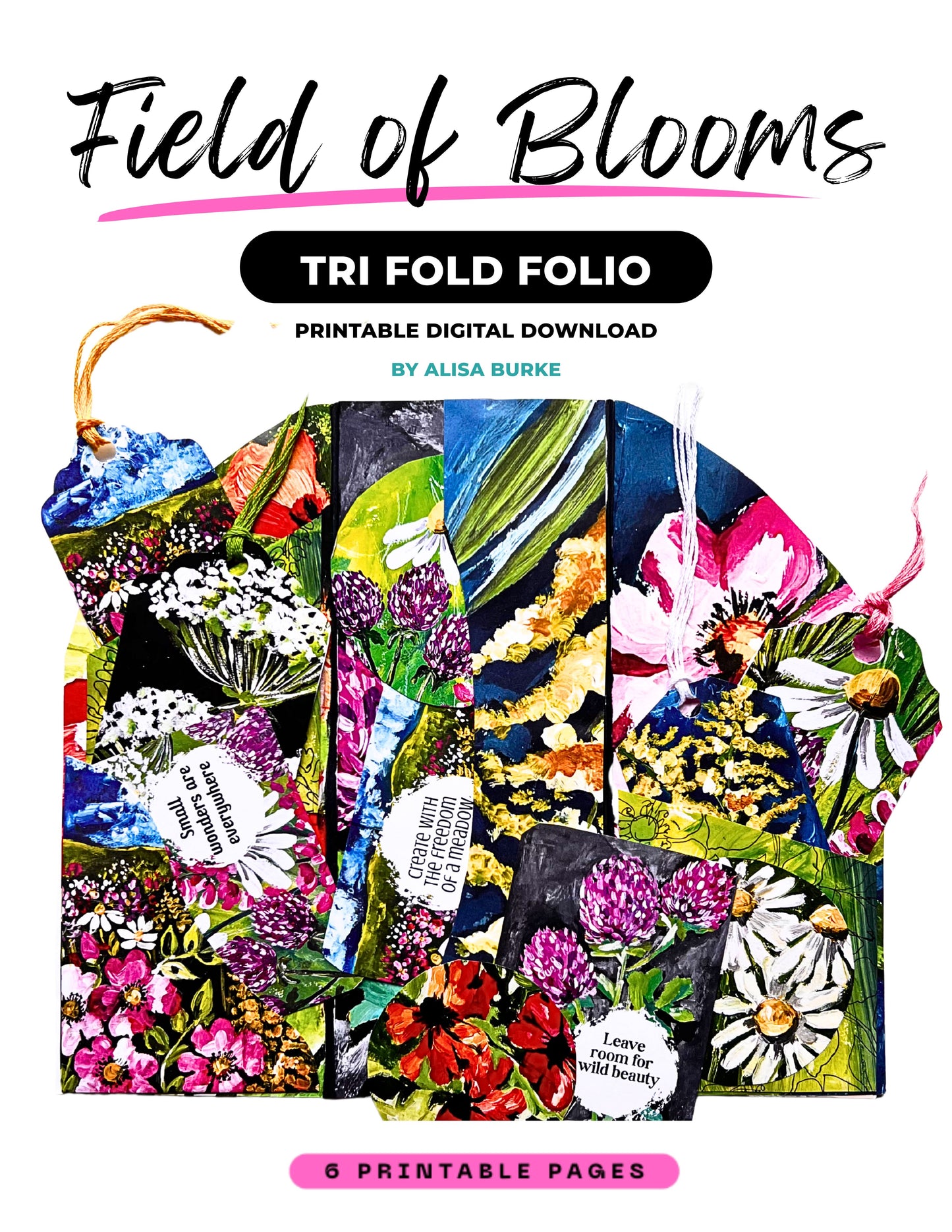 Field of Blooms Printable Trifold Folio Kit