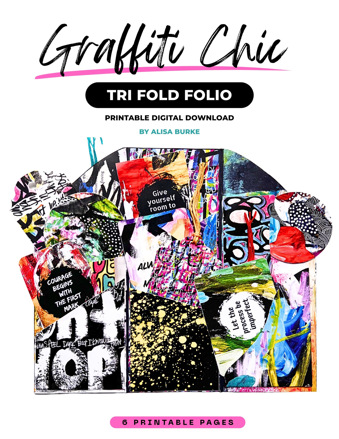 Graffiti Chic Printable Trifold Folio Kit