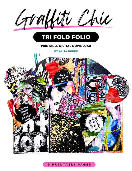 Graffiti Chic Printable Trifold Folio Kit