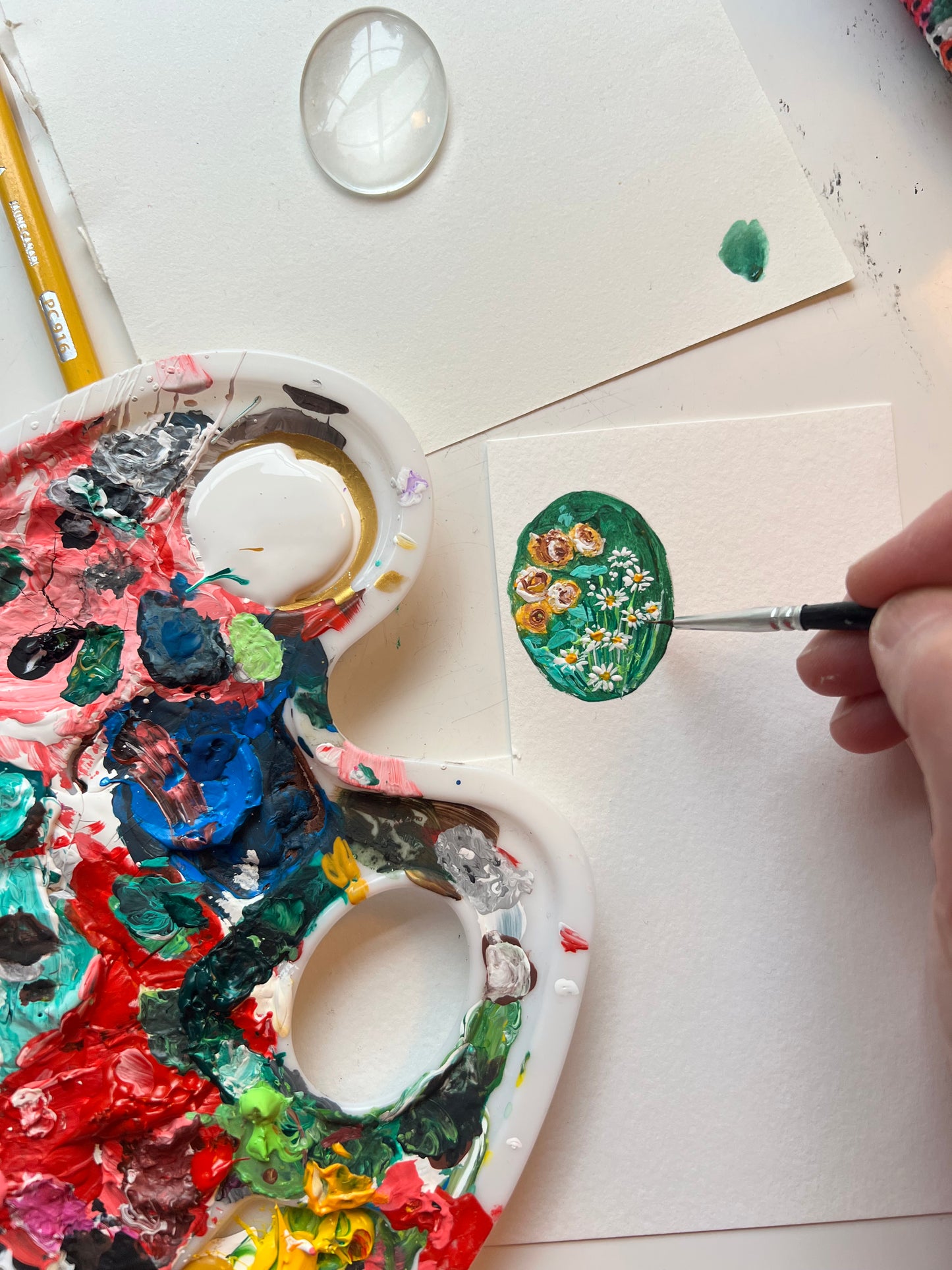 floral painted pendant 29