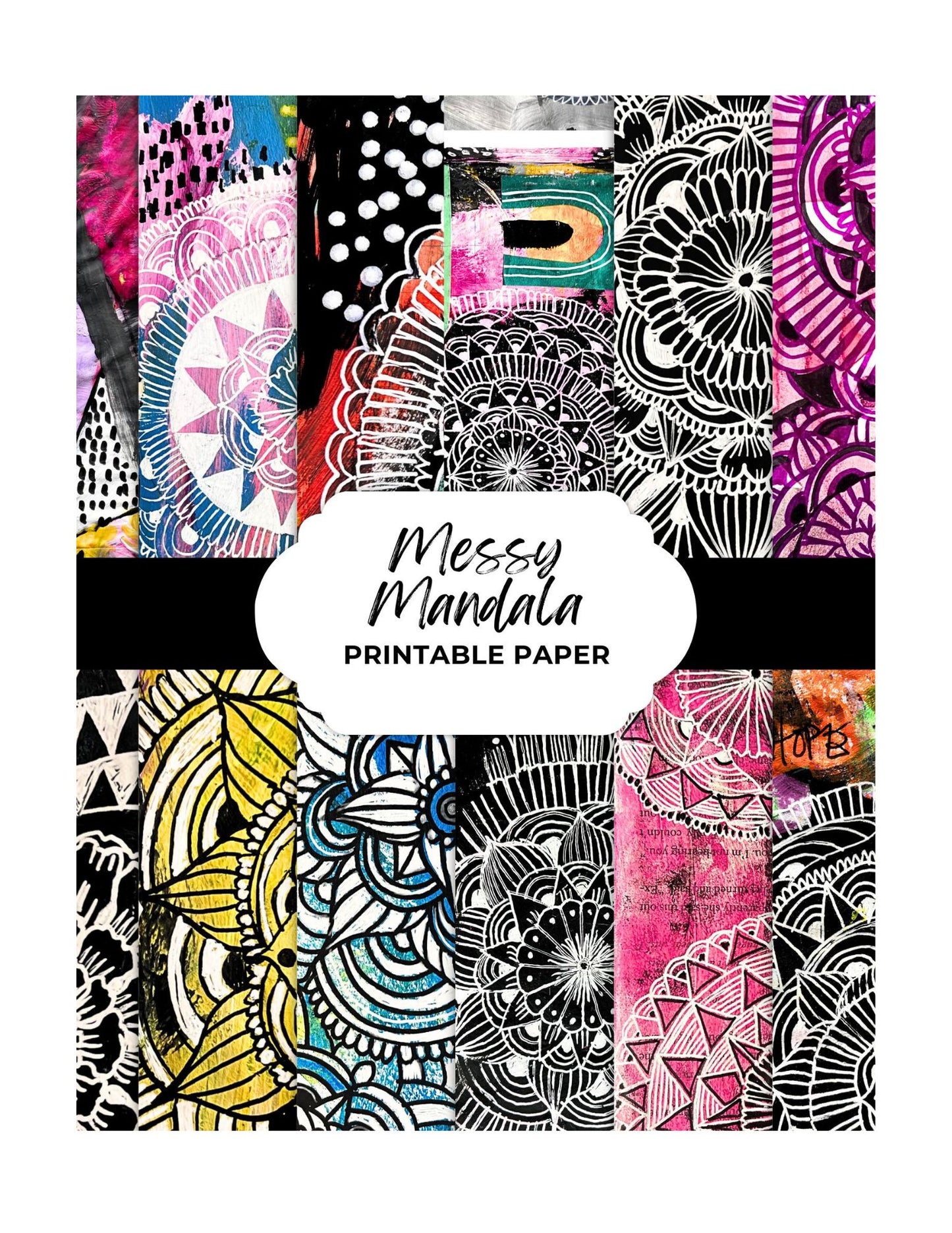 Messy Mandala Printable Paper