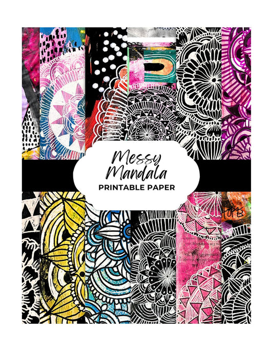 Messy Mandala Printable Paper